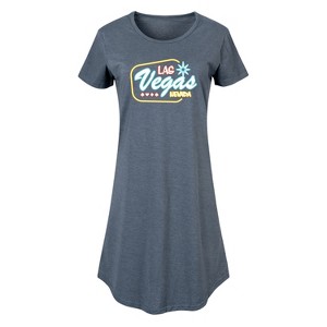 Women's - Instant Message - Las Vegas Graphic T-shirt Dress - 1 of 4