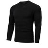 Crew Neck Sweater for Mens Knitted Pullover Sweaters with Solid Stripe - 2 of 4