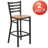 Emma and Oliver 2 Pack Ladder Back Metal Restaurant Barstool - 2 of 4