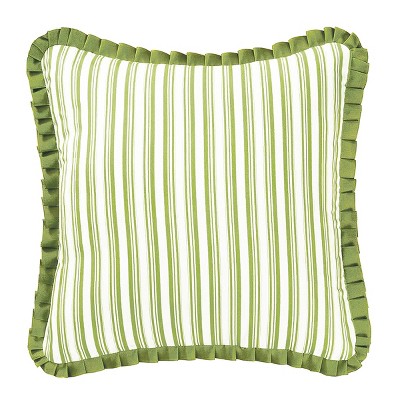 C&F Home Colonial Williamsburg 14" x 14" Devon Moss Ribbon Pillow