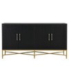 Unique 4-Door Cabinet with Metal & Cross-Legged Design - Perfect for Living Rooms, Entrances, and Studies - 3 of 4