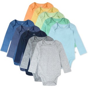 Honest Baby 10-Pack Organic Cotton Long Sleeve Bodysuits - 1 of 4