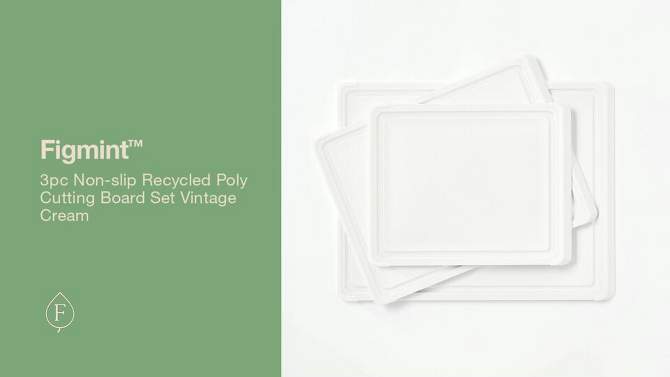 3pc Nonslip Recycled Poly Cutting Board Set Vintage Cream - Figmint&#8482;, 2 of 6, play video