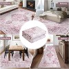 Vintage Rug, Soft Washable Low Pile Carpet for Living Room, Bedroom, Dining Room, Non-Slip Boho Farmhouse Area Rug - 4 of 4
