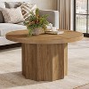 Lantine Round Coffee Table, 31.5" Modern Center Table with Fluted Base, Wooden Cocktail Tables for Small Space, Living Room, Apartment - 2 of 4