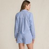 Lands' End Women's Cotton Poplin 2 Piece Pajama Set - Long Sleeve Top and Shorts with Piping - 2 of 4