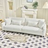97'' Teddy Velvet Modern 3-Seater Sofa with 4 Pillows and Solid Wood Frame - 3 of 4
