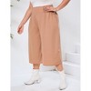 Clearlove Womens Plus Size Wide Leg Barrel Pants Casual Elastic Waist Ankle Length Pants - 2 of 4