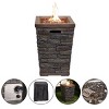 Alpine Corporation 32000 BTU Adjustable Flame Stone Look Column Gas Outdoor Fire Pit Brown - 4 of 4