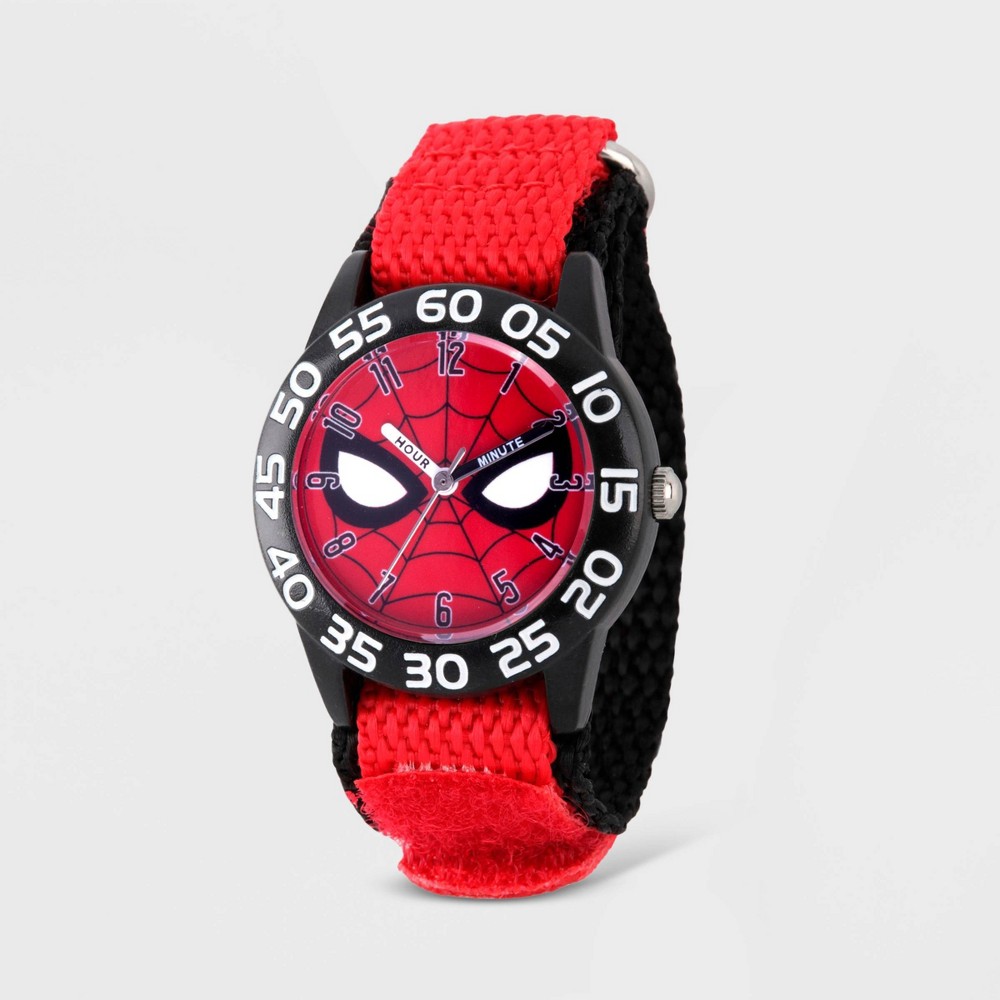 Photos - Wrist Watch MARVEL Kids'  Spider-Man Plastic Time Teacher Watch - Red nickel 