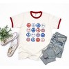 Simply Sage Market Women's Patriotic Smiley Faces Short Sleeve Ringer Tee - 2 of 3