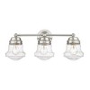 Vaughn 3-Light Vanity Light - Matte Black Steel with Opal Glass Shades, Dimmable, Damp Rated - 2 of 4