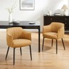 HOMLUX PU Leather Mid-Century Modern Dining Chair with Armrest, Metal Legs - 3 of 4