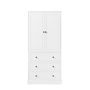 Ridstar 69.2 in. H White Bathroom Cabinet with Doors & 3 Large Drawers, Adjustable Shelves, Tall Linen Tower - 1 of 4