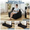74.8" Folding Sofa Bed, Convertible Single Futon Chair Bed with Back Support & Pillow, Corduroy Floor Lounger - 3 of 4