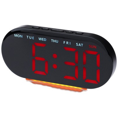 Unique Bargains Digital Plastic Corded Electric Adjustable Accurate Alarm Clock 7.1 x 3.1 x 1.2 inch