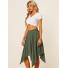 Allegra K Women's Elastic Waist Chiffon Handkerchief Hem Midi Skirt - 3 of 4