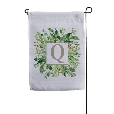 Personalization Mall Spring Greenery Personalized Letter Garden Flag