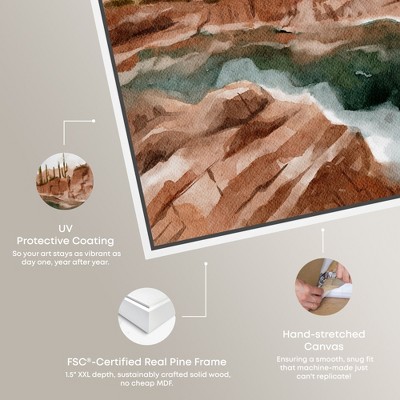 Hot Springs in June Landscape Canvas Wall Art with White Frame