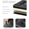 Itopfox Storage Ottoman with Thicker Foam Padded Seat, Folding Foot Stool, Leather Storage Bench for Living Room, Foldable Coffee Table, Black - 3 of 4