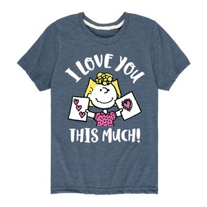 Boys' - Peanuts - I Love You This Much Short Sleeve Graphic T-Shirt - 1 of 4