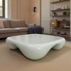 Modern Square Coffee Table with Faux Travertine Finish, Contemporary Textured Accent Table for Living Room or Office - Cuddlewood - 3 of 4