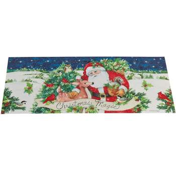 Collections Etc Charming Santa and Friends Christmas Magic Runner 2X4 FT