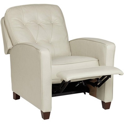 Livorno Pearl Leather Push Recliner Chair in Modern Style
