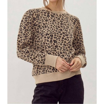 Women's Textured Leopard Pullover - Jodifl