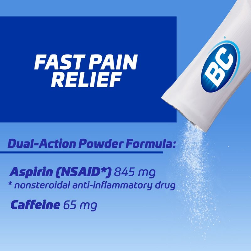 BC Powder Headache &#38; Fast Pain Relief Powder with Aspirin (NSAID) - 50ct, 4 of 10