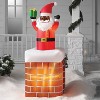 6' LED Animated Santa in Chimney Christmas Inflatable Decoration Red - Wondershop™: Festive Outdoor Display with Lights - 2 of 4