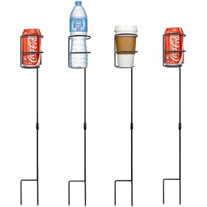 Sorbus Outdoor Beverage Heavy Duty Drink Holder Stakes, Set of 4- Holds a Variety of Beverages Sizes - Great for Beach, Picnics, Tailgating, and more - 1 of 4