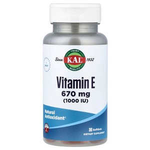 KAL Vitamin E, 670 mg (1,000 IU), 30 Softgels - 1 of 4