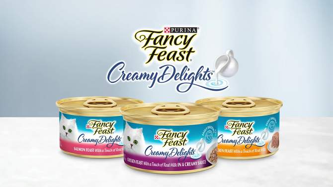Purina Fancy Feast Creamy Delights In a Creamy Sauce with a Touch of Real Milk Gourmet Wet Cat Food Chicken Feast  - 3oz, 2 of 5, play video