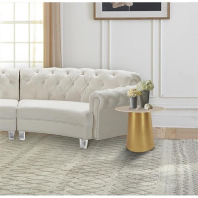 Sorrento 20" Round Marble Top Gold End Table