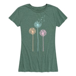 Women's - Instant Message - Pastel Dandelions Short Sleeve Graphic T-Shirt - 1 of 4