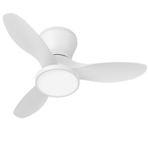 TALOYA 32 in. Indoor White Small Ceiling Fan with Light and Remote and Quiet Reversible DC Motor, 3 CCT Light Kit - 1 of 4