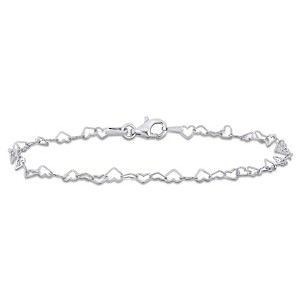 EVERLY JEWELRY | Sterling Silver Heart Link Bracelet, 7.5-inch - 1 of 4