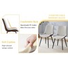MAYEERTY Extended Cushion PU Dining Chairs Set of 4 - Gray/Brown, Smooth Lines, Metal Legs - 4 of 4