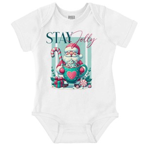 Christmas Santa Claus Stay Jolly Baby Romper Boys or Girls Brisco Brands - 1 of 4