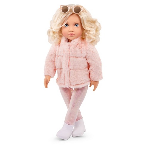 Our Generation Ava 18 Fashion Doll with Pink Faux-Fur Coat Outfit