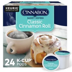 24ct Cinnabon Classic Cinnamon Roll Keurig K-Cup Coffee Pods Flavored Coffee Light Roast