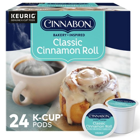 24ct Cinnabon Classic Cinnamon Roll Keurig K-Cup Coffee Pods Flavored Coffee Light Roast - image 1 of 4