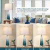 ROTTOGOON 27.5" Glass Table Lamps for Living Room with USB A+C Ports, Dimmable Touch Control Nightstand Lamp, Bedrooms Decor, Green, 2 Pack - 2 of 4