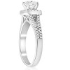 Pompeii3 3/4ct Cushion Halo Diamond Engagement Ring Split Shank 14k White Gold - 2 of 4
