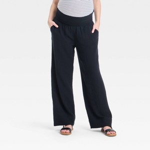 High-Rise Smocked Wide Leg Gauze Maternity Pants - Isabel Maternity by Ingrid & Isabel™ - 1 of 3