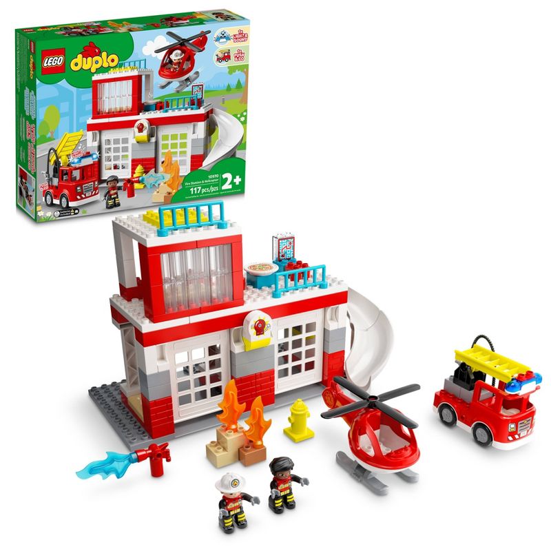 LEGO DUPLO Fire Station &#38; Helicopter Toy Playset 10970, 1 of 8
