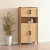Mid Century Modern Storage Cabinet with Doors, 4 Door Accent Cabinet with Woven Rattan Panels for Living Room, Entryway or Bedroom-Maison Boucle - 3 of 4