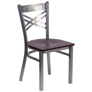 Flash Furniture Clear Coated ''X'' Back Metal Restaurant Chair - 1 of 4