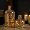 Foliage Etched Glass Bottle Vase 10"H - 2 of 2